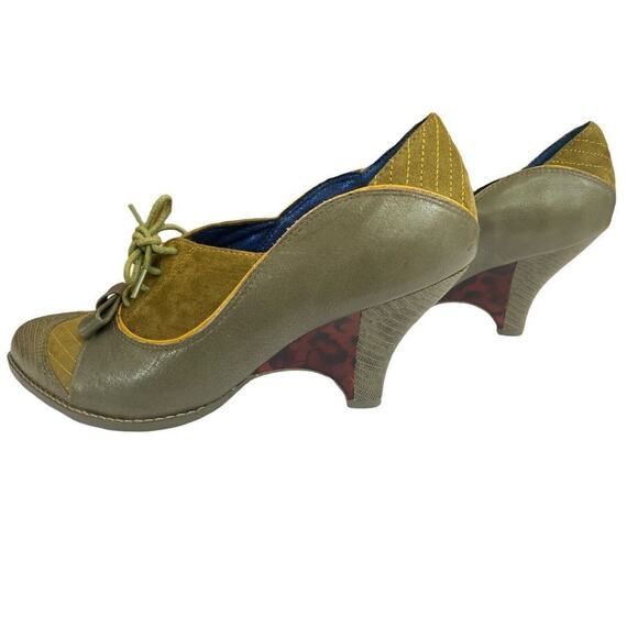 8.5 US 39.5 Eur Poetic License Force of Beauty Heel Shoes Women's Olive Green - Picture 5 of 8